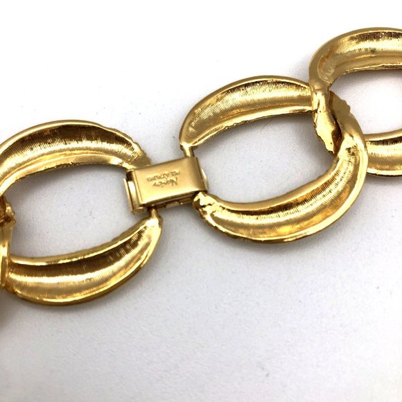 Vintage NAPIER Necklace Gold Tone Chunky Textured Link Statement Necklace 19" - Picture 9 of 12